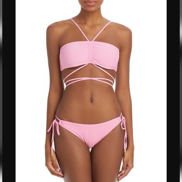 PQ Swim * 2 Pieces Set Aura Sky Strappy Bikini Top and Bottom NWT - Picture 5 of 10